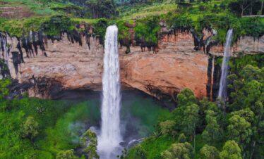 Sipi Falls cascading down the mountain
